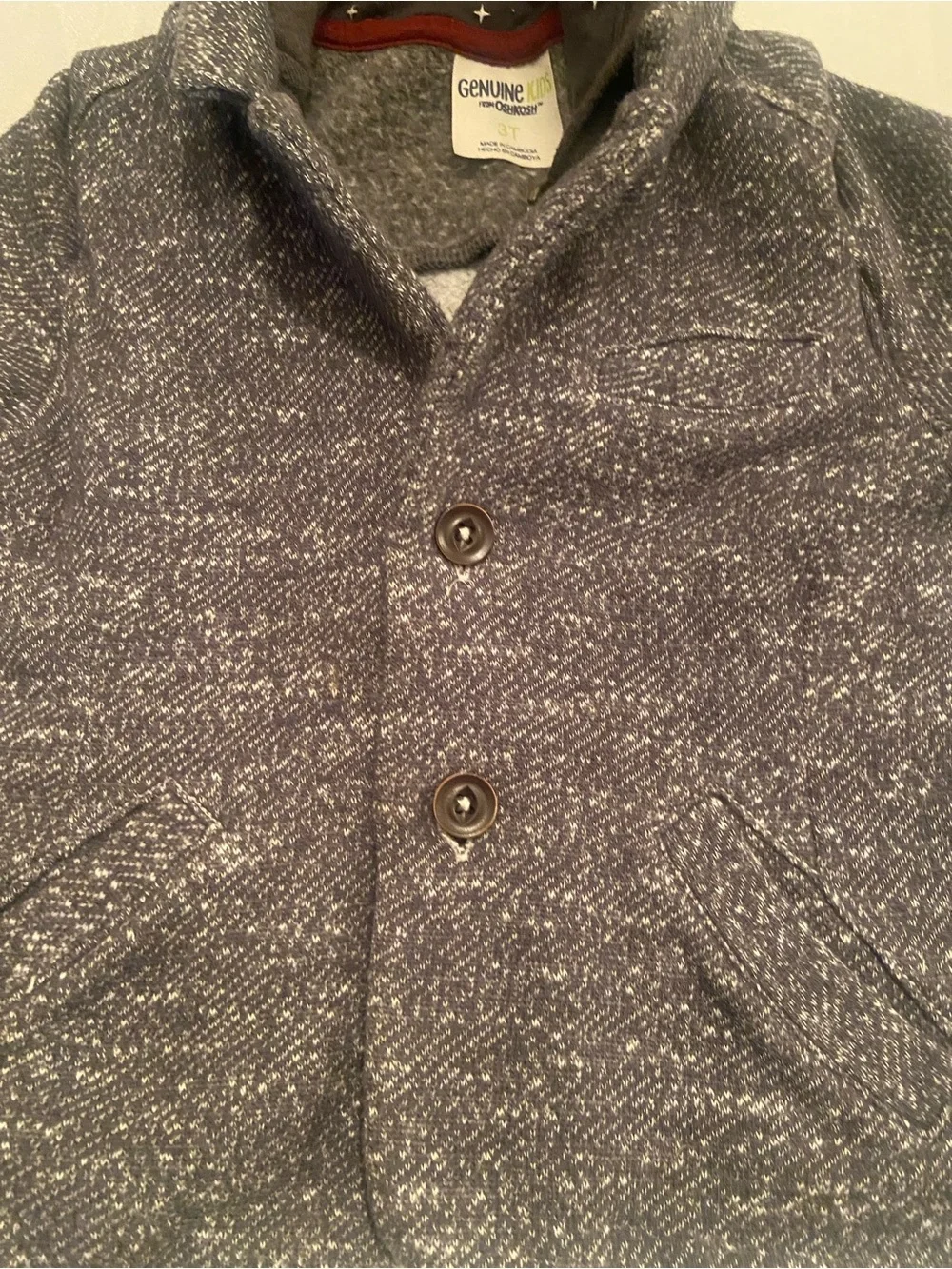 OshKosh B'gosh Speckled Gray Knit Hooded Jacket